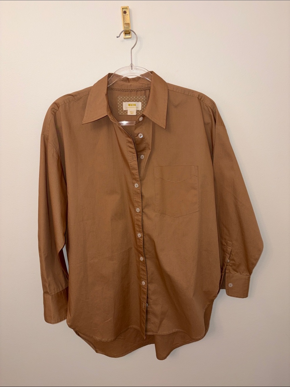 Maeve Tan Button-Up Shirt